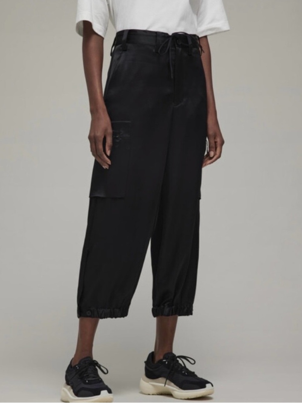 Y-3 Adidas Black Cargo Cropped Jogger Pants Mens M Womens L